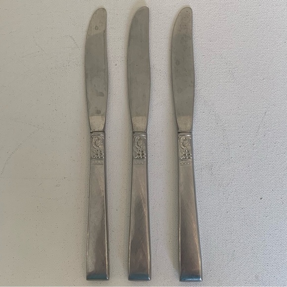 3 Oneida WM Dalton BROOKWOOD Stainless Steel Knives Knife 8.5" Vintage Flatware - Picture 7 of 8